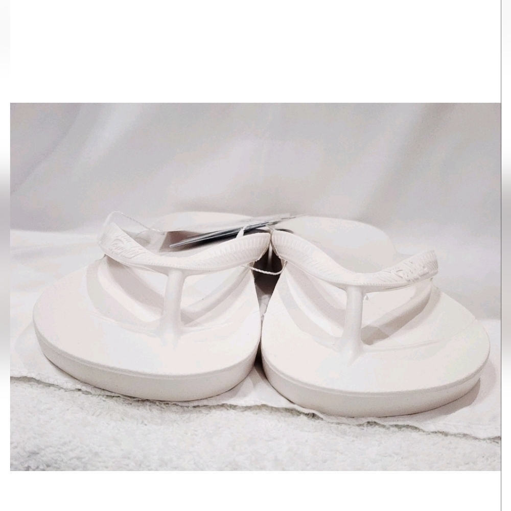 Archies Arch Support Thong WHITE LEATHER Flip Flops Sandal Men 10 Women 11 New - Picture 9 of 16
